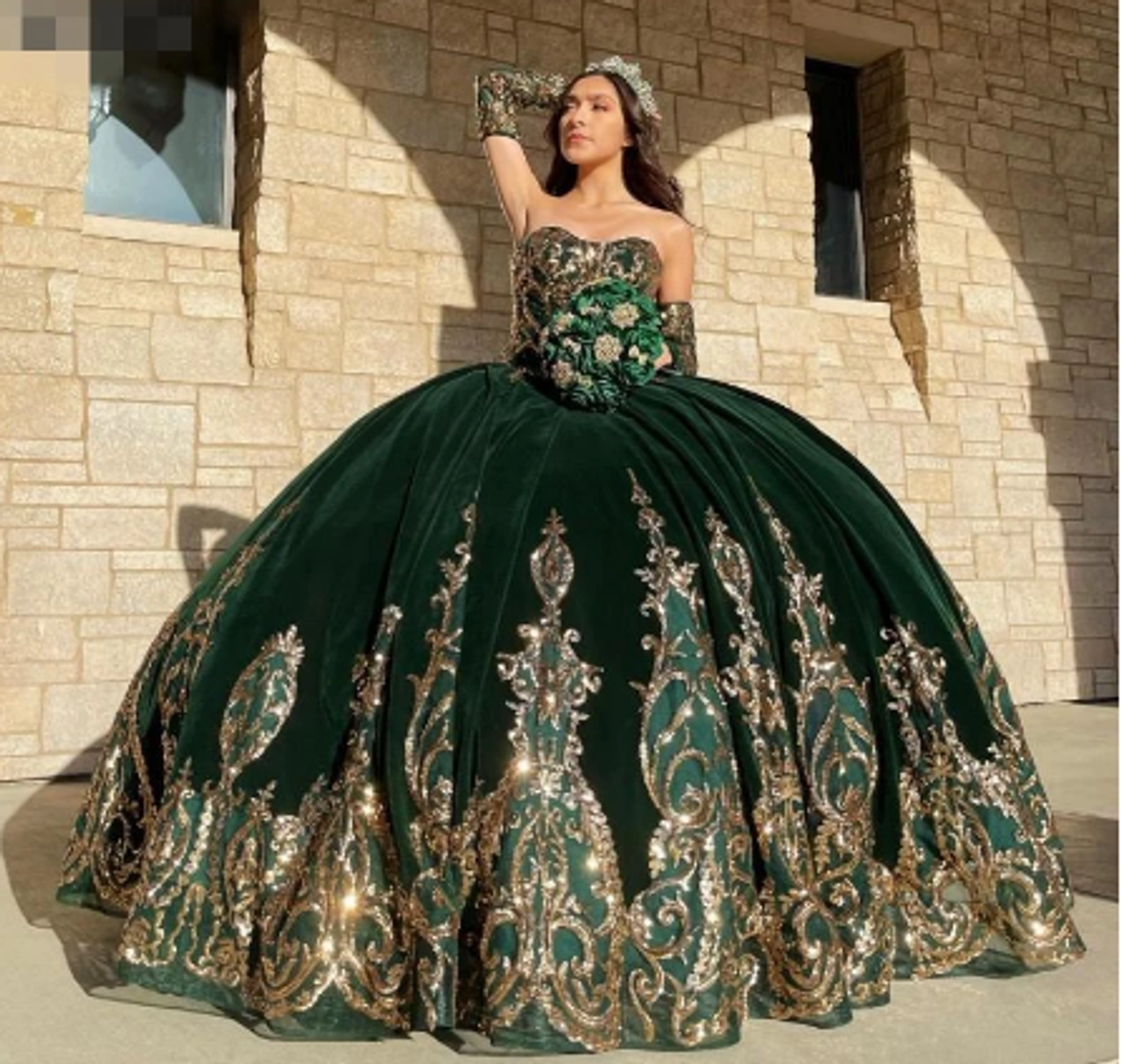 emerald quinceanera dresses